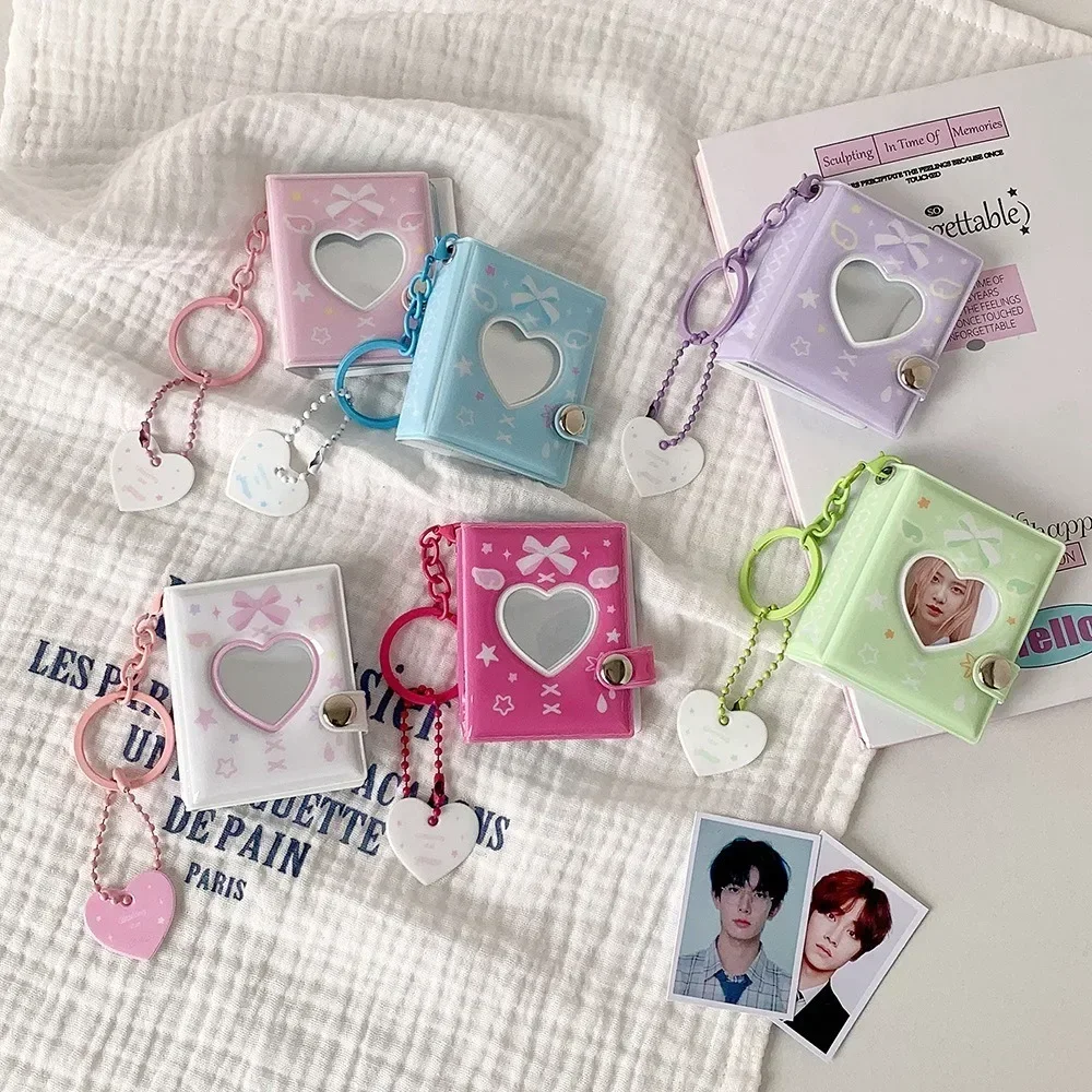 Cute Butterfly Bow Photo Album Keychain Snap Closure Album Book Card Storage Album