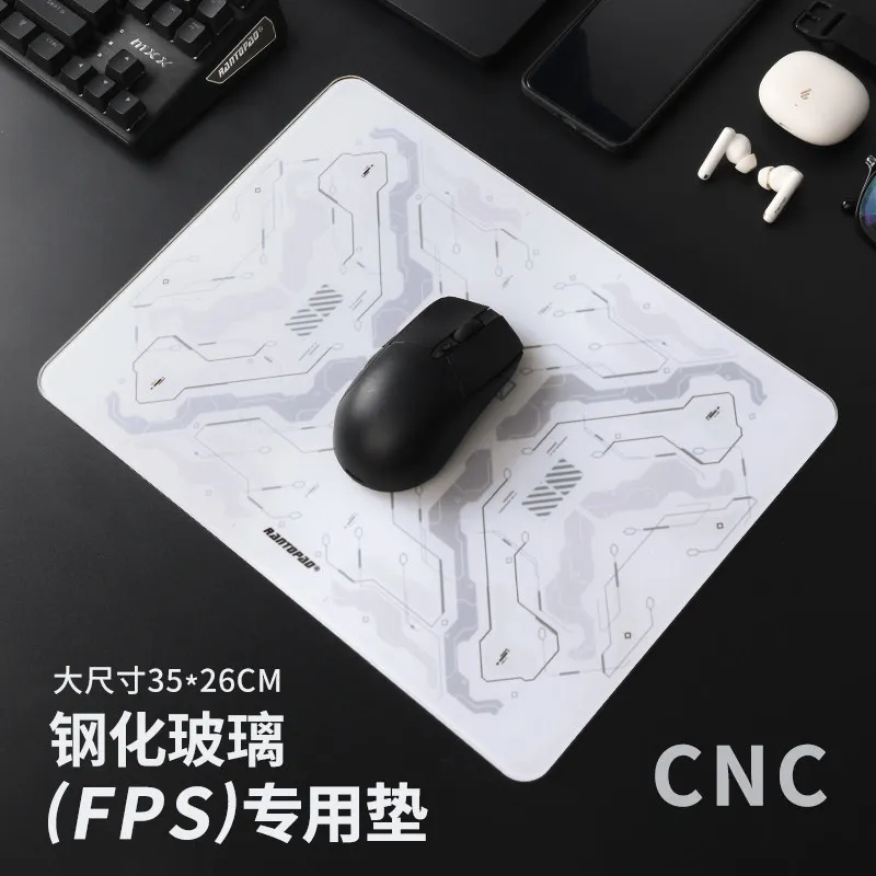 Stain Resistant Smooth Photovoltaic Glass Mouse Pad - Tempered Surface for FPS Gaming Ultra-Smooth Glide Professional Desk Mat