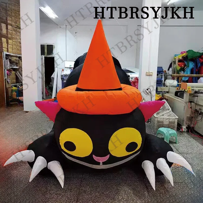 

Inflatable Halloween yellow hat Black cat gas model scary wizard Cat mall bar party nightclub atmosphere decoration props