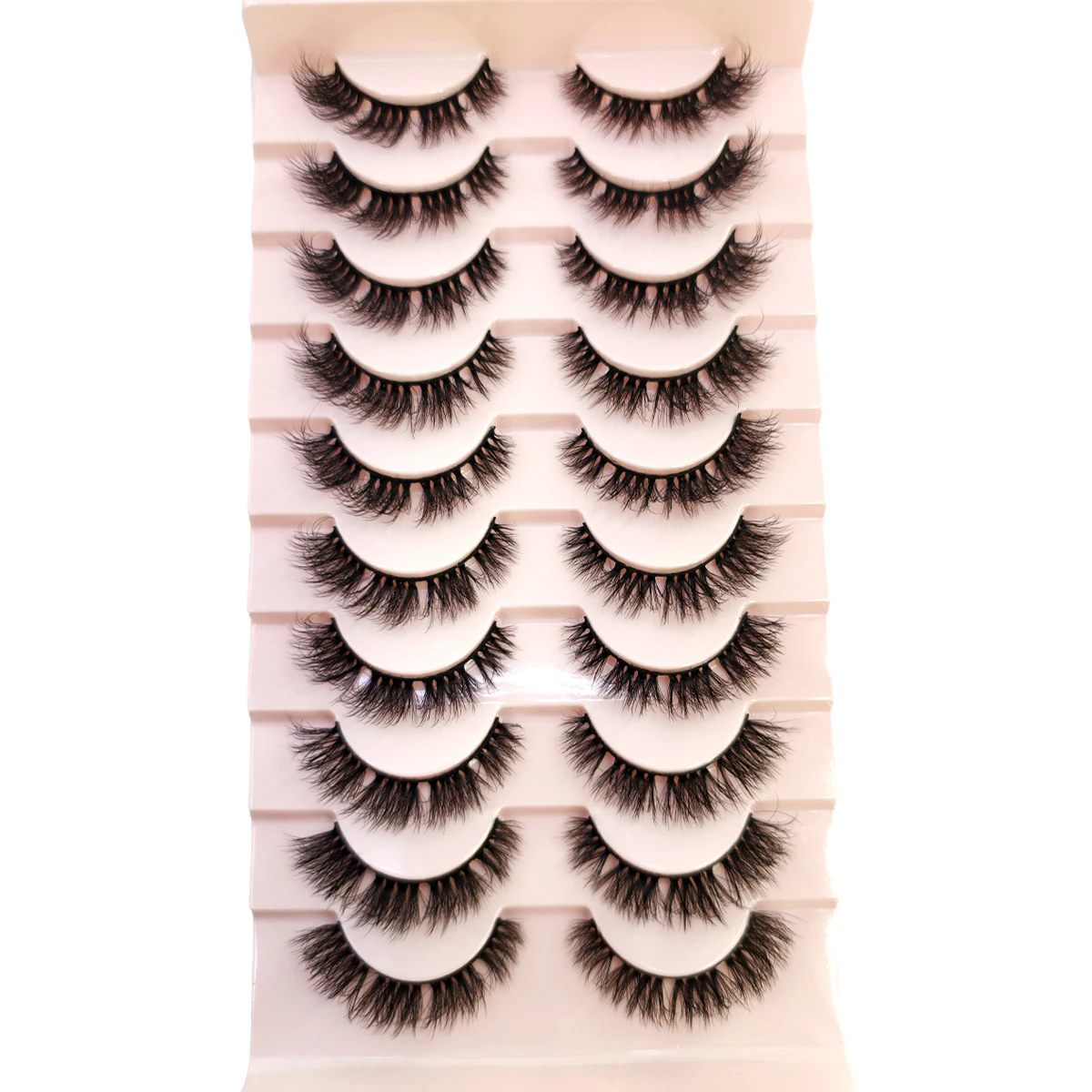 NEU 10 Paar Katzenaugen-Wimpern, flauschige künstliche Nerzwimpern, 8D-Wimpernpackung, dramatische lange, dicke Volumenwimpern, falsche Wimpern – Detail 1