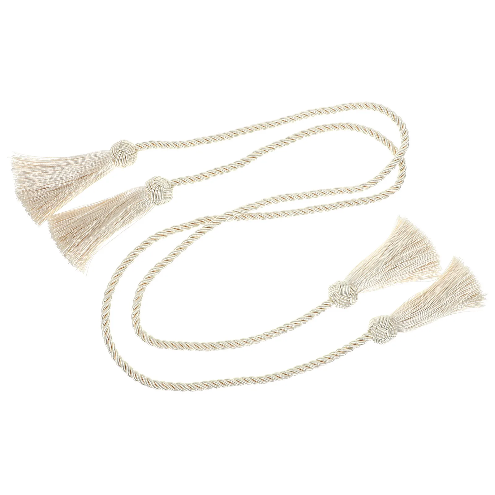 1 Paar Makramee-Vorhang-Raffhalter, Baumwollseil-Design, dekorativer Riemen für Wohnzimmer, Schlafzimmer, Küche, Heimdekoration, rustikale Holdbacks