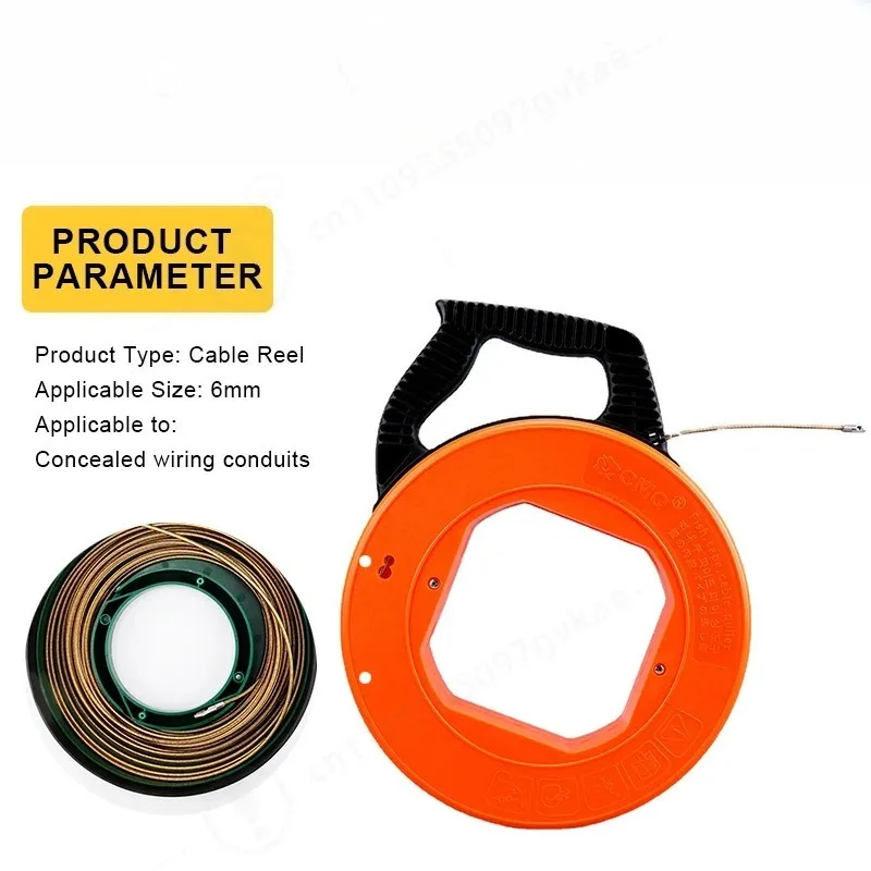 Electrician Wire Puller with Storage Reel Effortless for Dark Pipes Walls & Conduit Cable Pulling Tool for Net & Electric Wires