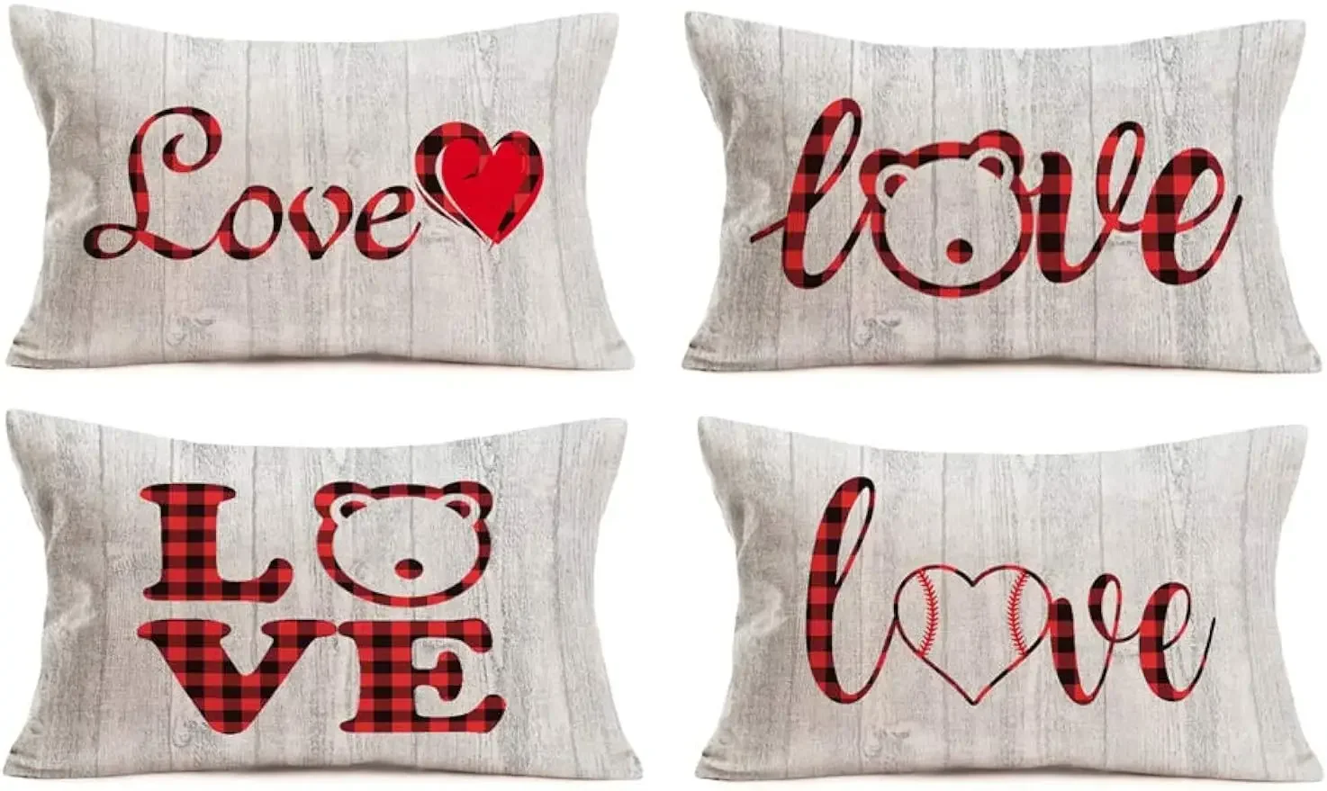 Valentine's Day Love Quotes Pillowcase Home décor red sweetheart bear head linen pillow decoration lumbar pillowcase