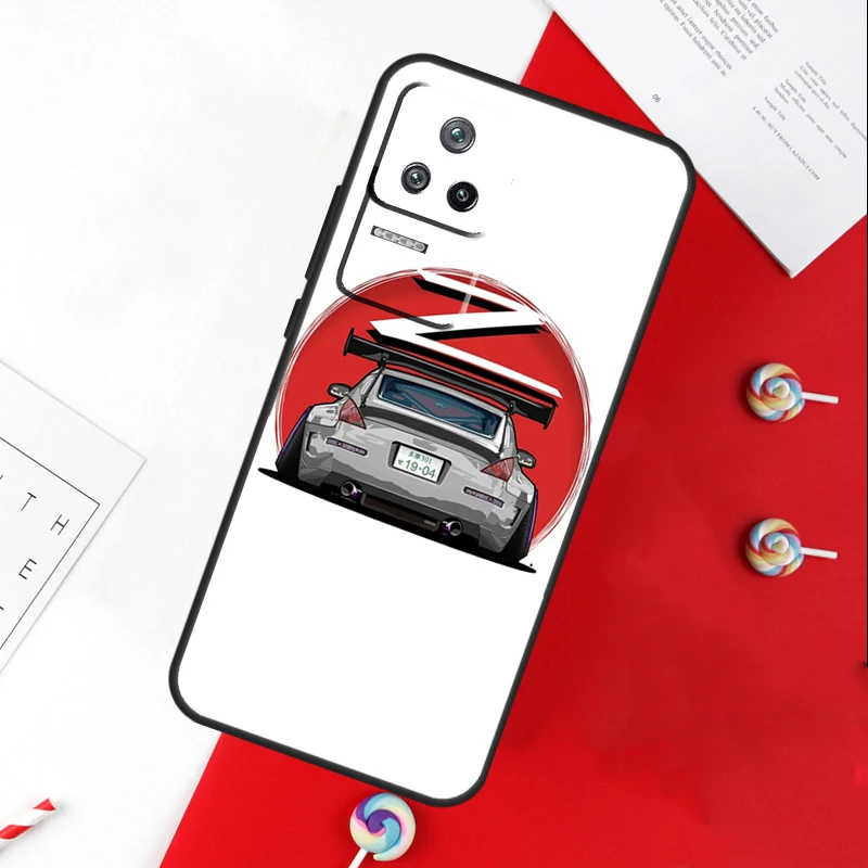 Sports Car JDM Drift 350Z 370Z Case For Xiaomi 13 12 Lite 12X 11T 12T Pro Cover For POCO F5 X5 X3 Pro X4 F4 GT F3 C40 M5s
