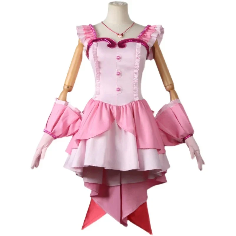 Women Pichi Pichi Pitch Lucia Nanami Cosplay Costume Pink Dress Outfit