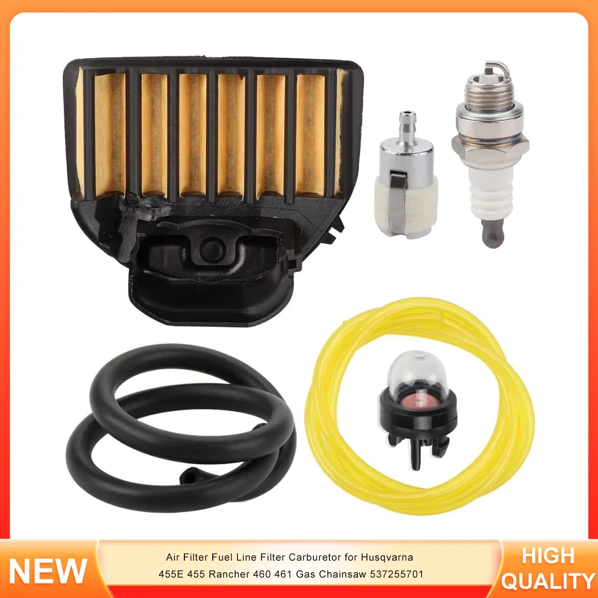 

Air Filter Fuel Line Filter Carburetor for Husqvarna 455E 455 Rancher 460 461 Gas Chainsaw 537255701