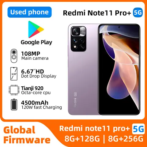 Redmi note 11 pro+ plus Android 5G Unlocked 6.6 inch 8GB RAM 256GB ROM All Colours in Good Condition Original used phone