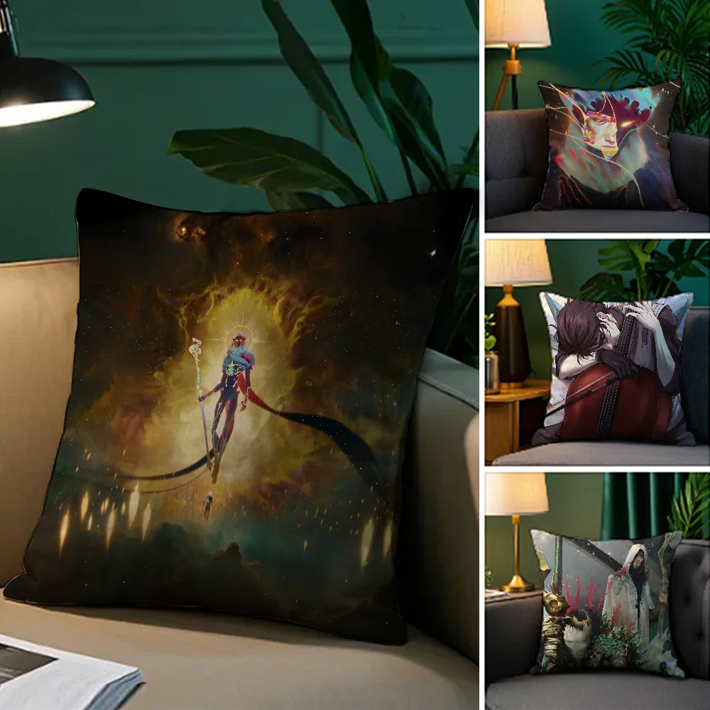 

A_Arcane V_Viktor Cartoon Pillow Case Plush Fabric Soft Double Sided Print Sofa Cushion Cover Throw Pillow Covers