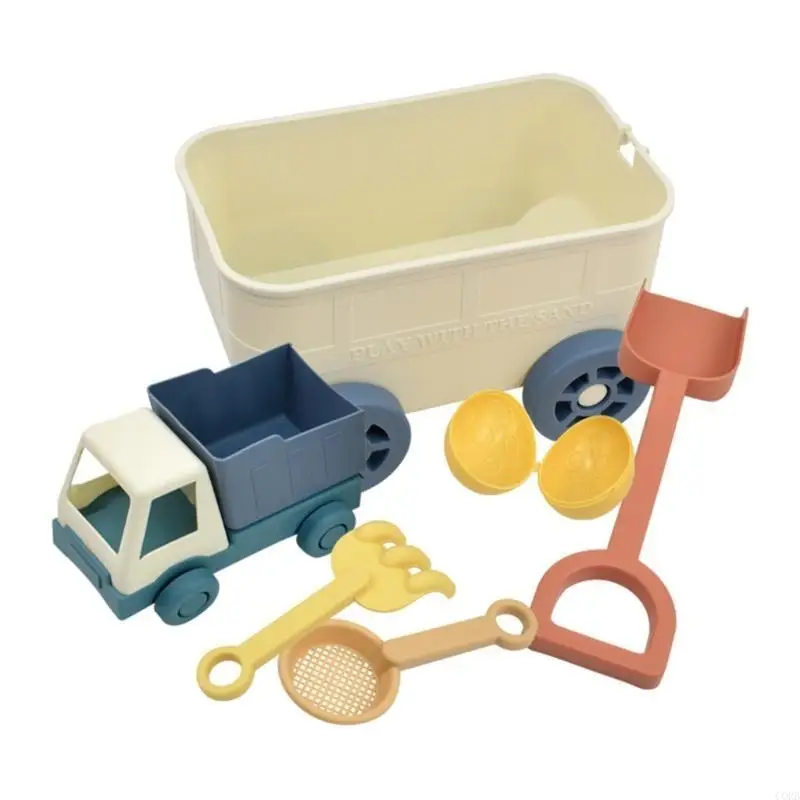 CORB 6/8 ピース 子供用ビーチと砂遊びセット 砂を掘って安全に遊ぶためのトラック ガジェット 砂とビーチ用