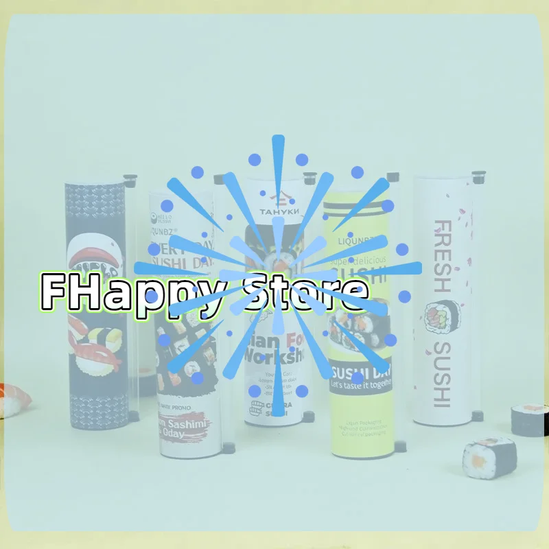 1Pcs Food Grade Sushi Mold Cone Push Up Paper Bucket Package Paper Box Round Sushi Push Box Wich Sauce Straw Bento Accessories