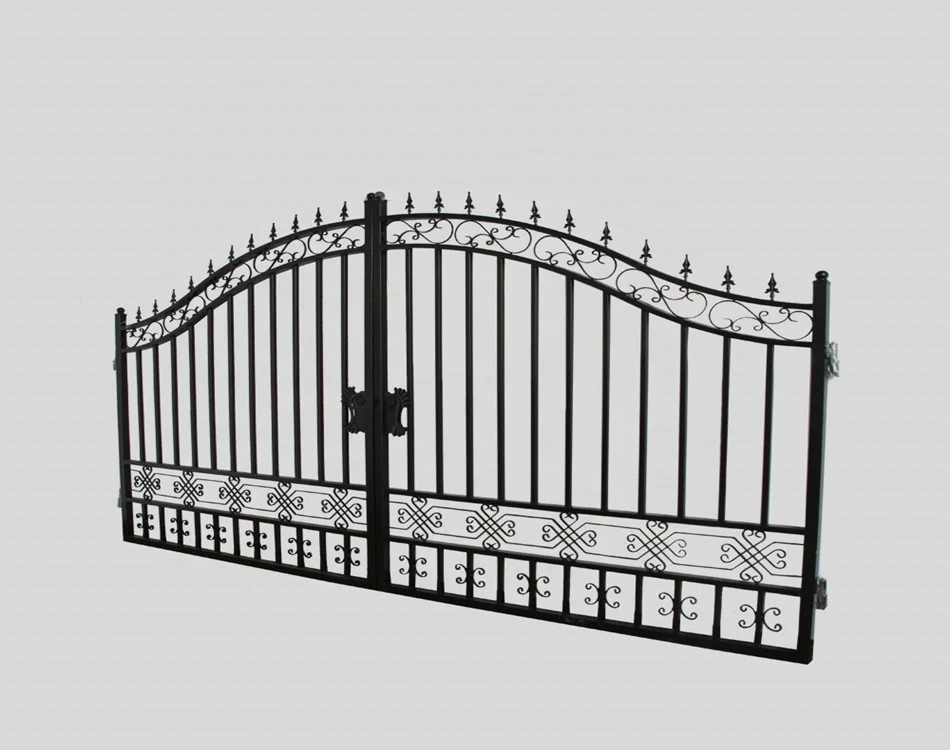 Customization Supply Best Price Traditional Wrought Iron Gates Modern Design Two-Way Driveway Gates Customizable Size and Color