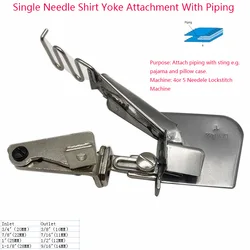 DAYU 455 Sing Needle Shirt Yoke Attachment With Piping For Thread Industrial Overlock Sewing Machine Side Seam Folder Binder