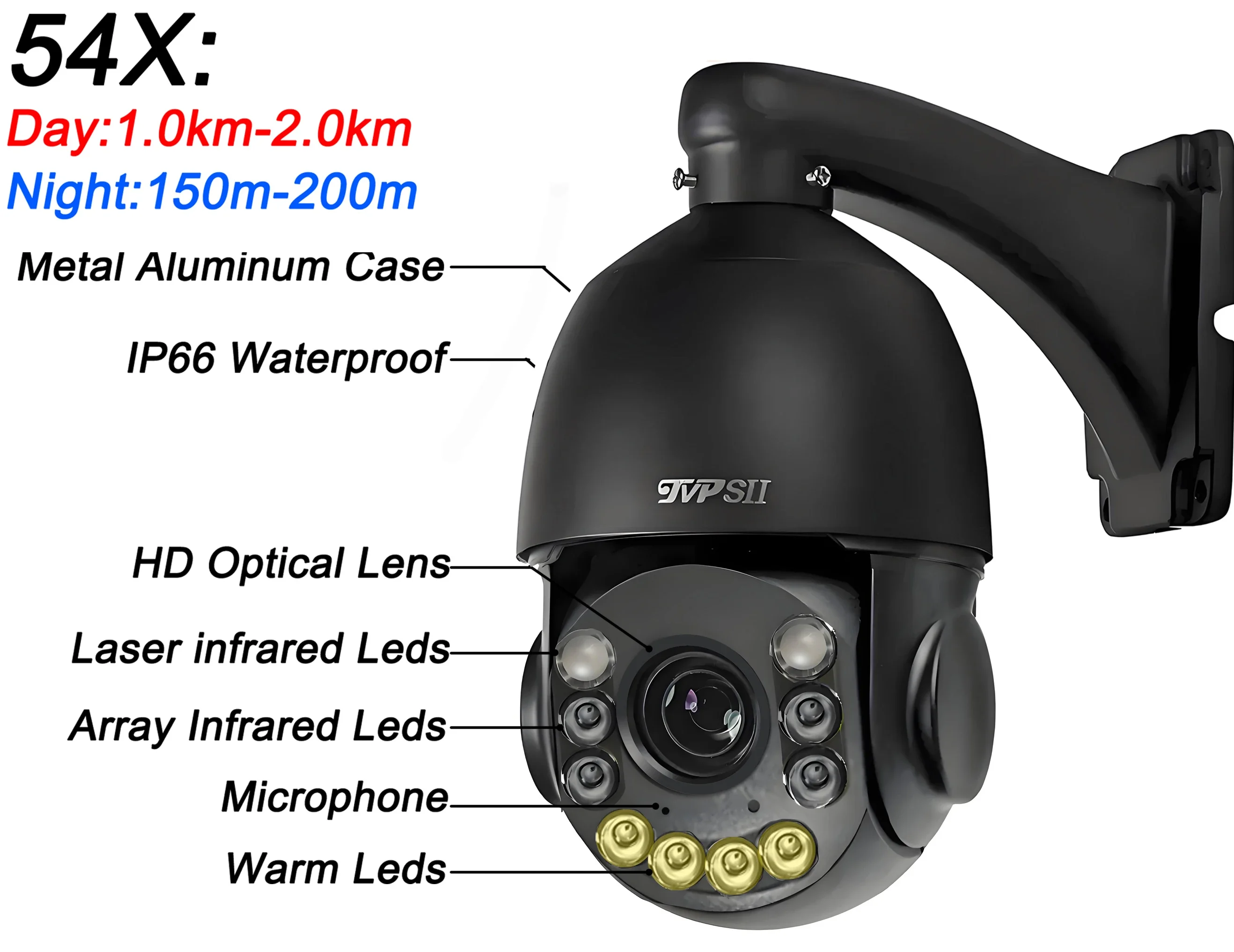Laser Infrared Full Color Auto Tracking 8MP 4K 30fps 90X Optical Zoom 360° Audio Onvif POE PTZ IP Surveillance Speed Dome Camera