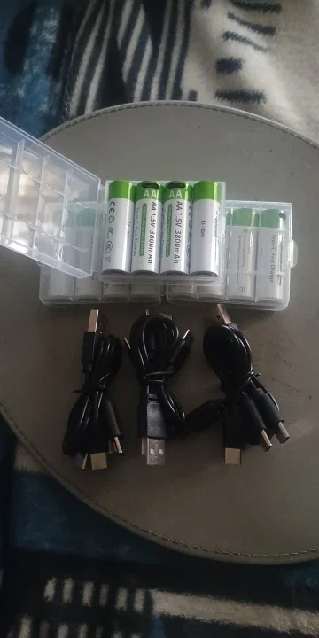 🔋 🔋 Nuevas baterías recargables de iones de litio AAA y AA, baterías recargables USB de iones de litio 3400mWh 1,5 V AA + batería AAA de 800mWh 1,5 V