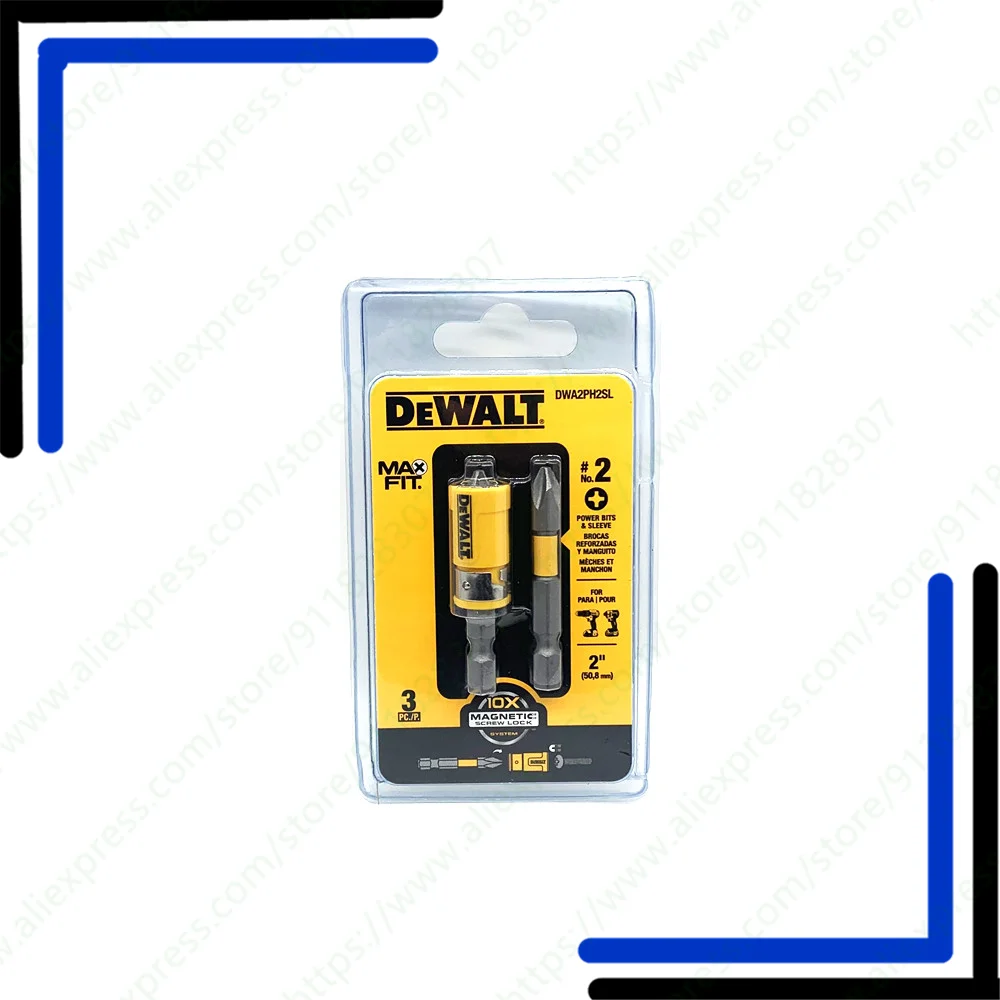 DEWALT DWA2PH2SL MAXFIT Screwdriver Bits 2'' PH2 Impact Driver Phillips Bit Set Pivoting Magnetic Sucker Dewalt Tool Accessories