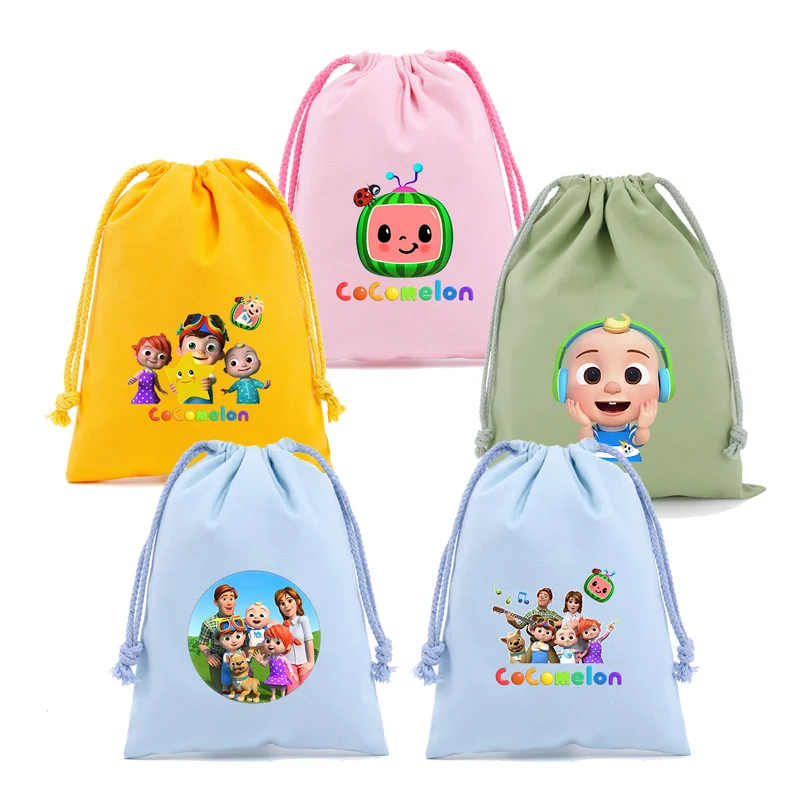 

Cocomelons Drawstring Bag Cartoon Party Gift Candy Storage Bags Soft Handbag Boys Girls Adult Portable Things Organizer Pouch