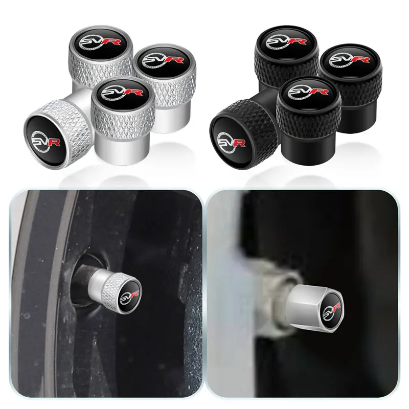 4Pcs/Set SV SVR Logo Emblem Car Wheel Tire Valve Cap Dustproof Cover Decor For Range Rover Evoque Discovery 4 5 Freelander L322