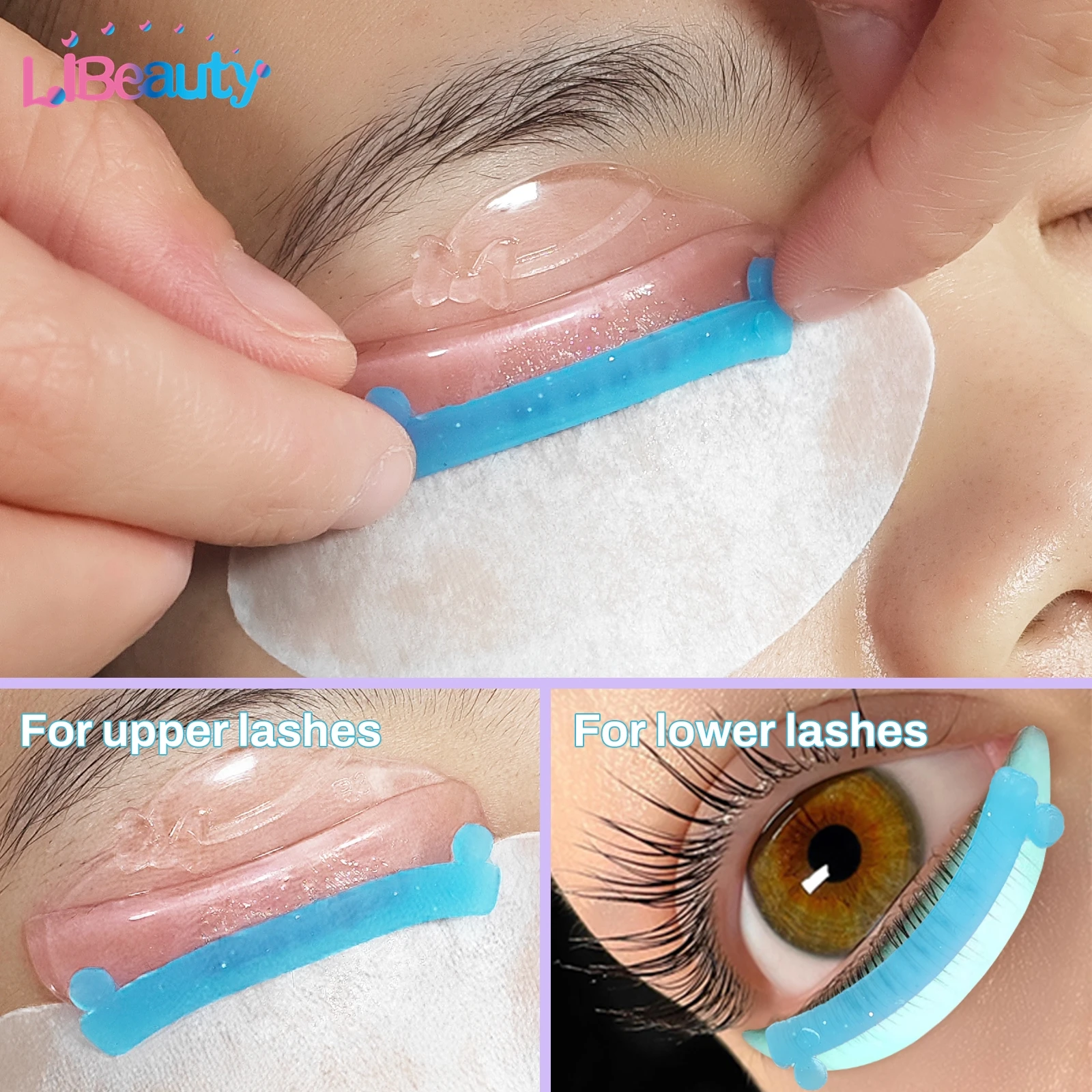 Libeauty 5/10 Stück Regenbogen-Lockenwickler-Band, wiederverwendbar, Silikon-Lash-Lift-Pads, Abdeckung, Wimpern-Zubehör, Make-up-Tools, Verwendung mit Lesezeichen