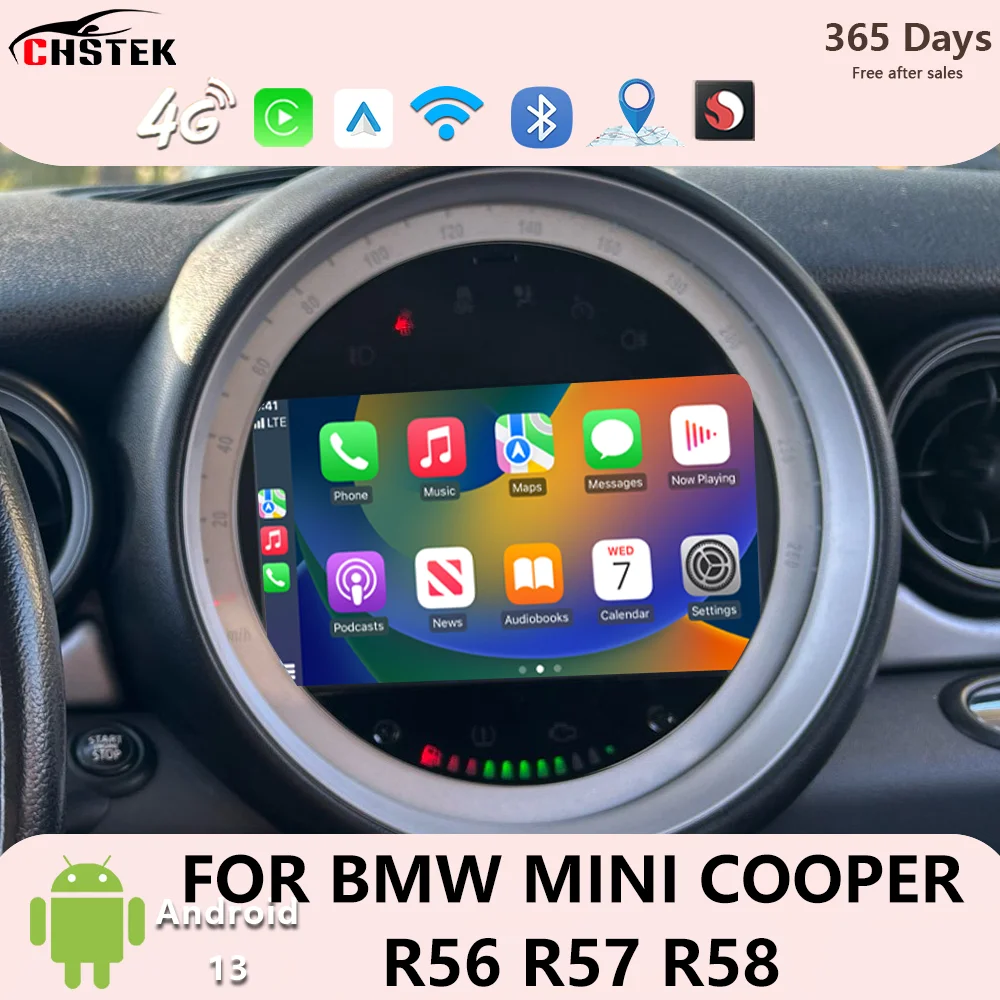 

CHSTEK Wireless Carplay For BMW MINI COOPER R56 Radio GPS Navigation Bluetooth 4G WiFi Multimedia Stereo Touchscreens Upgrade