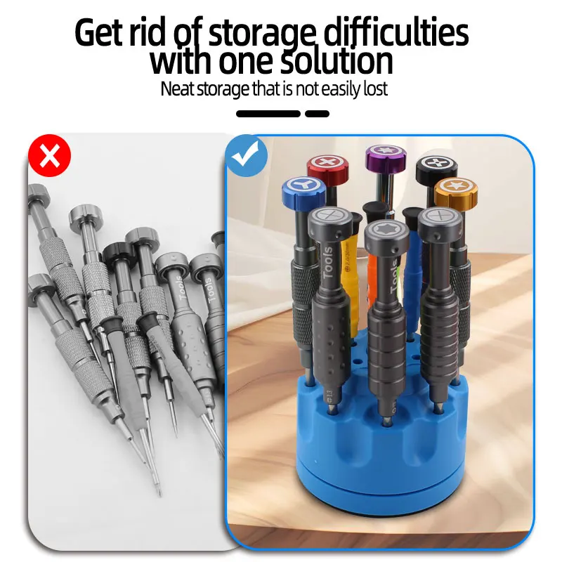360 ° Rotating Multi Functional Maintenance Tool Storage Rack with Multi Hole Slot Classification Storage Box Belt with Magnet