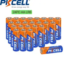 24PC PKCELL LR6 1.5V Alkaline Double A Battery Lithium AA LR6 L91 Batteries for Keyboards Clocks Toys Remote Controls