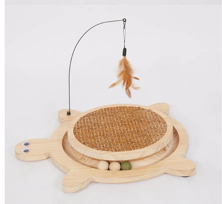 

Interactive Turtleshape Hemp Rope Scratch Board - Non-Shedding Cat Playset