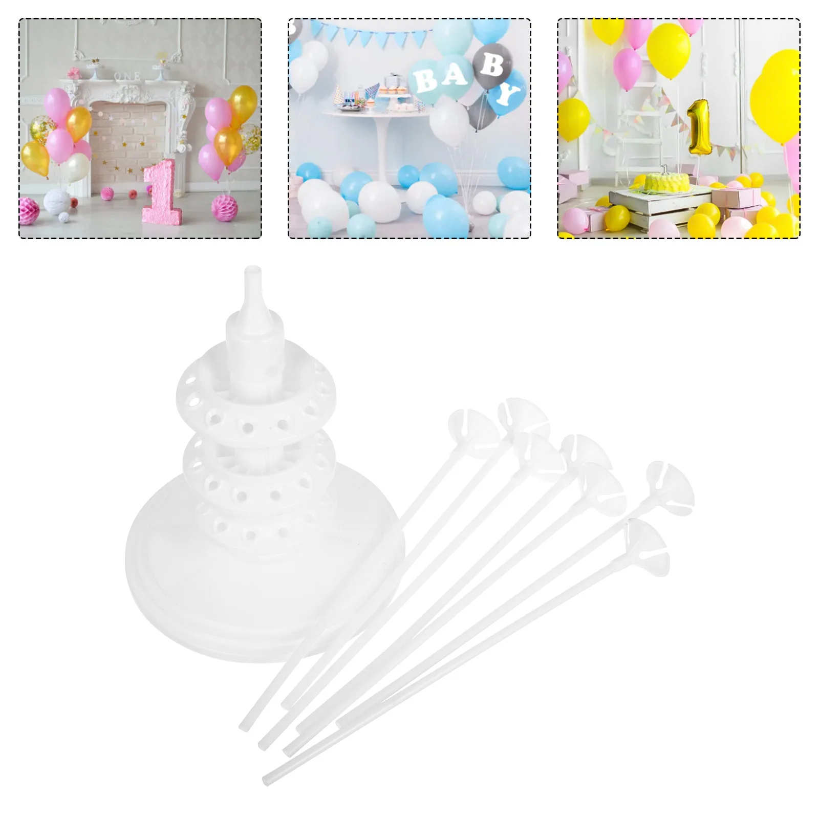 

Balloon Stand Kits Balloon Sticks Holder Base Tabletop Gyroscope Tower Design Birthday Wedding Party Centerpiece Decoration