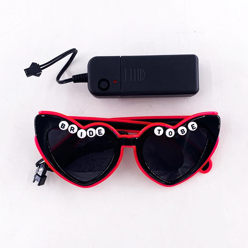 Gloeiende hartvormige bril bruid als zonnebril kostuums accessoire rekwisieten bril meisjes vrouwen versieren brillen voor de nacht