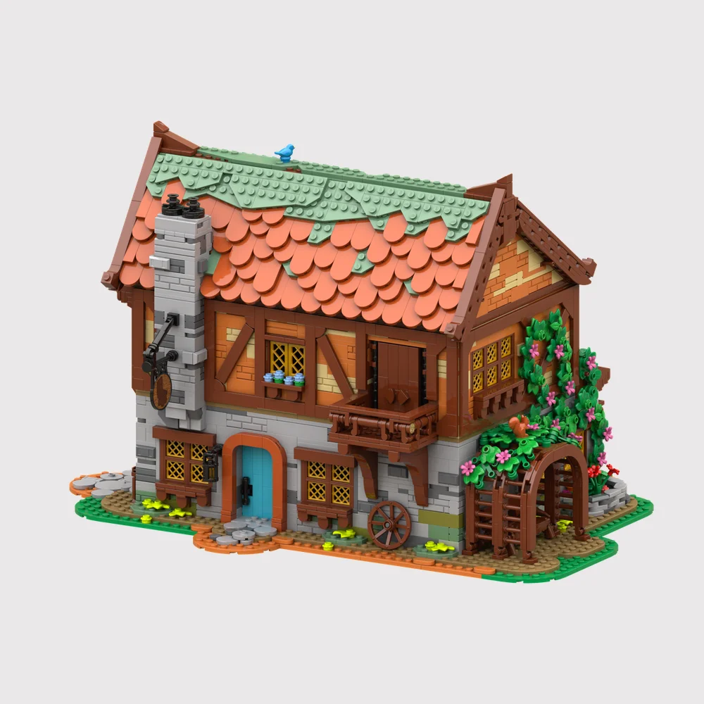 

3979PCS NEW MOC Building blocks Medieval Village Joiner's Workshop Medieval Street View idea DIY child Toy Birthday Gift