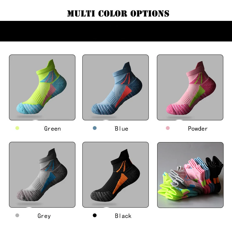 Socks Woman Running Short Socks Advanced Sports Socks Looped Back Color Socks Compression Calcetines Ciclismo Hombre Cycling