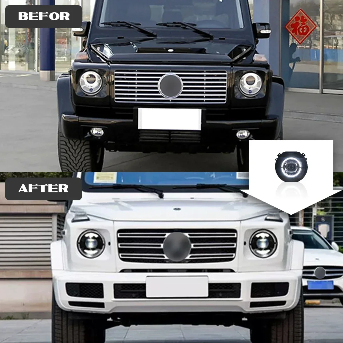 

TYPY Новый светодиодный налобный фонарь, обновленный модифицированный для Benz G-Class W463, фара 2007-2017, динамический сигнальный налобный фонарь, автоаксессуары