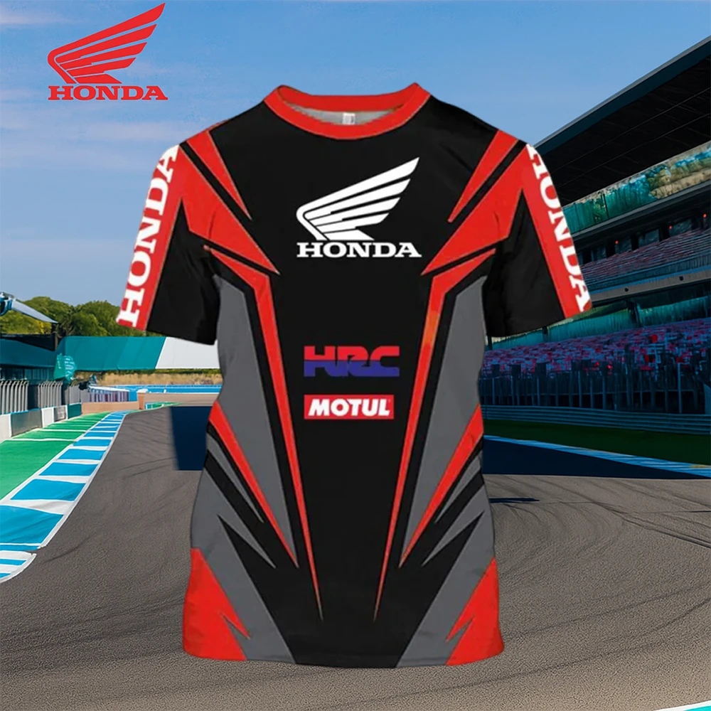 Camiseta de carreras del equipo de motocicletas Honda para hombre, camiseta transpirable de secado rápido de manga corta, cómoda para montar en la calle diaria