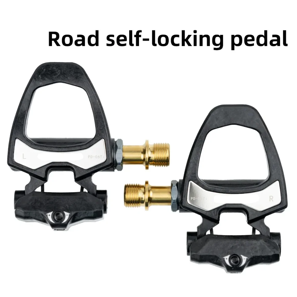 

Road Bike Carbon Lock Pedals Bicycle SPD Self-Locking Steel/Titanium 6 Degree Pedal with Locking Plate for Road NEW