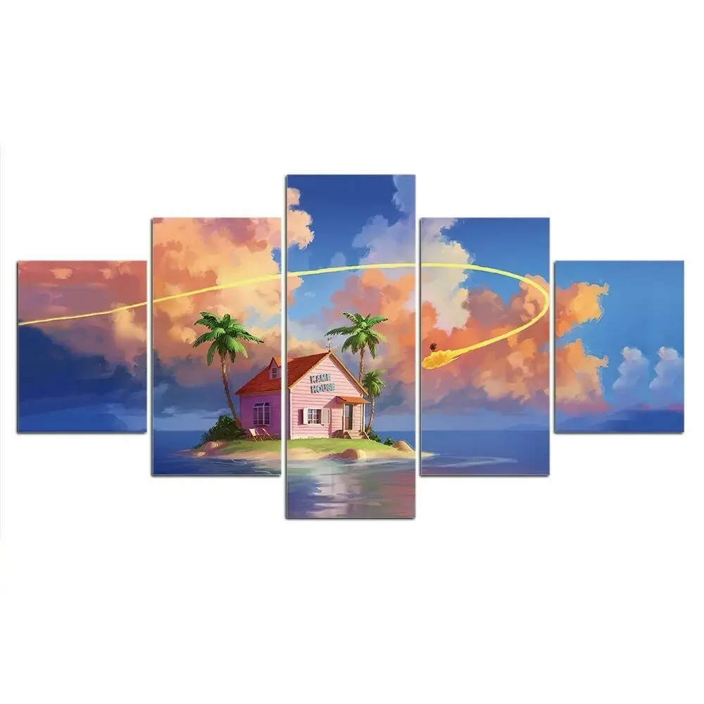 5 Pieces Kame House CartoPicture Wall Art HD Print Decor Paintings Poster Pictures Canvas No Framed 5 Panel Room Decor