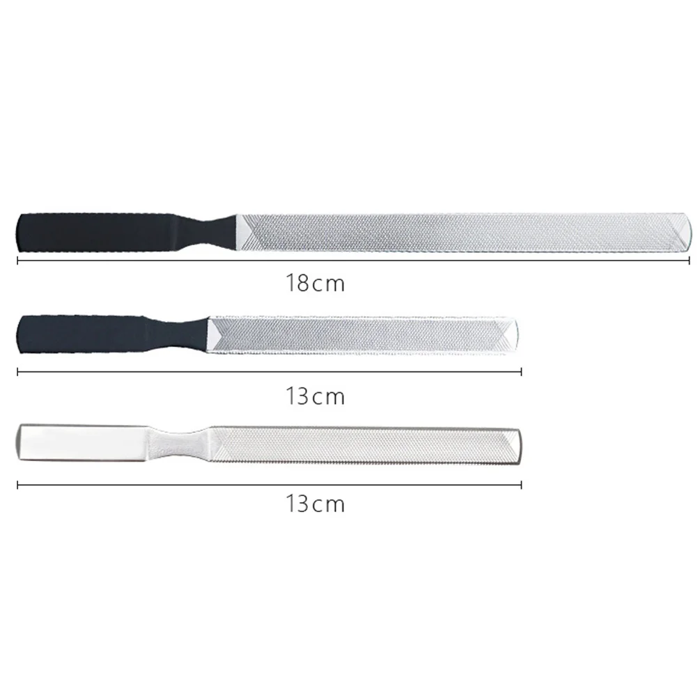 3개입 스테인리스 스틸 파일 슬림 매니큐어 도구 손톱 광택 제거 네일 아트 디자인 홈 살롱용 네일 파일 도구