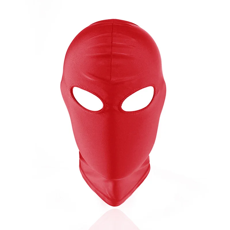 Sexy Red Unisex Cosplay Face Mask Halloween Open Eyes and Mouth Headgear Full Face Mask Hood for Role Play Costume Love Party