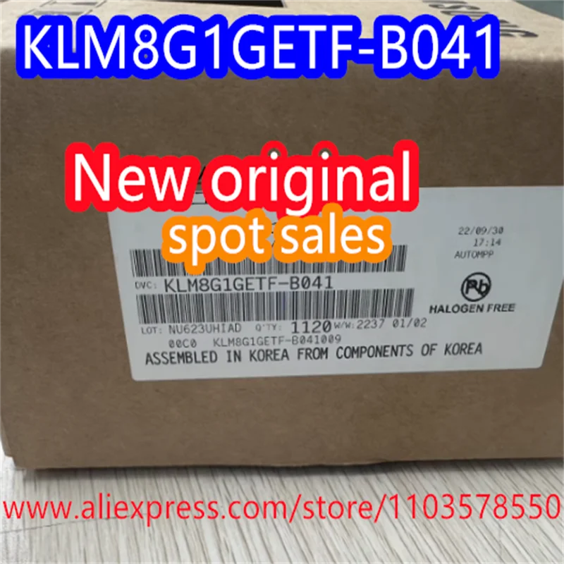 5PCS  Brand new original KLM8G1GETF-B041 KLM8G1GETF chip IC flash/EMC NAND wf BGA 153 0.5mm 8GB bit