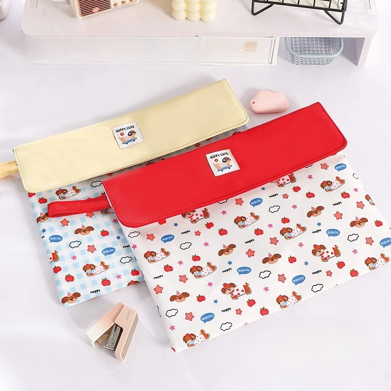 A4 Hidden Button File Bag Cute Pattern Multi-Function Document Organizer for Pregnancy Medical Record Travel Office & School Use