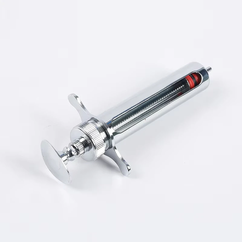 5ml 10ml 20ml 50ml Veterinary Continuous Syringe Metal Stainless Steel Injector For Livestock Animal Pig Cattle Sheep Feeder