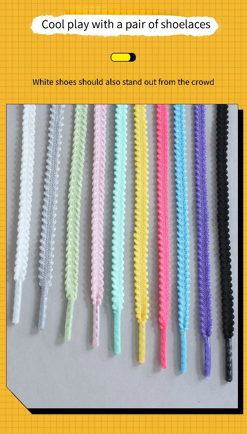 Lässige Sneaker-Tennis-Schnürsenkel, flache Schuhbänder, elastische Schnürsenkel für Schuhe, 120/140/160 cm, für Damen- und Herrenschuhe, Schuhzubehör. – Detail 3