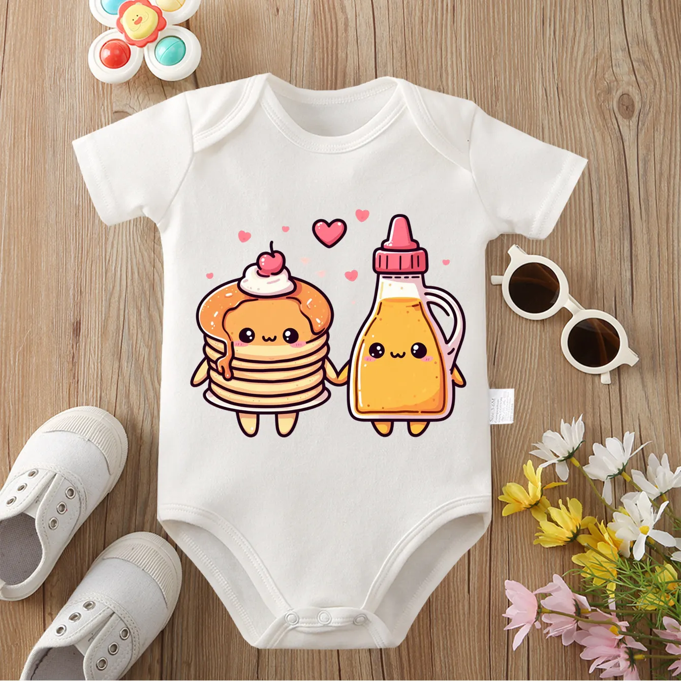 

100% Cotton The Best Partner Cake Honey Print Bodysuit Comfortable Onesie Cloths for Baby Jumpsuit for 0 To 12 Months Newborn