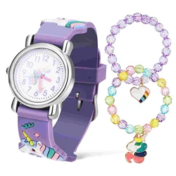 Fashion Children's Watch Bracelet Toddler Watches Kit for Kids Mirror Material: Ordinary Glass Girls Digital Cartoon