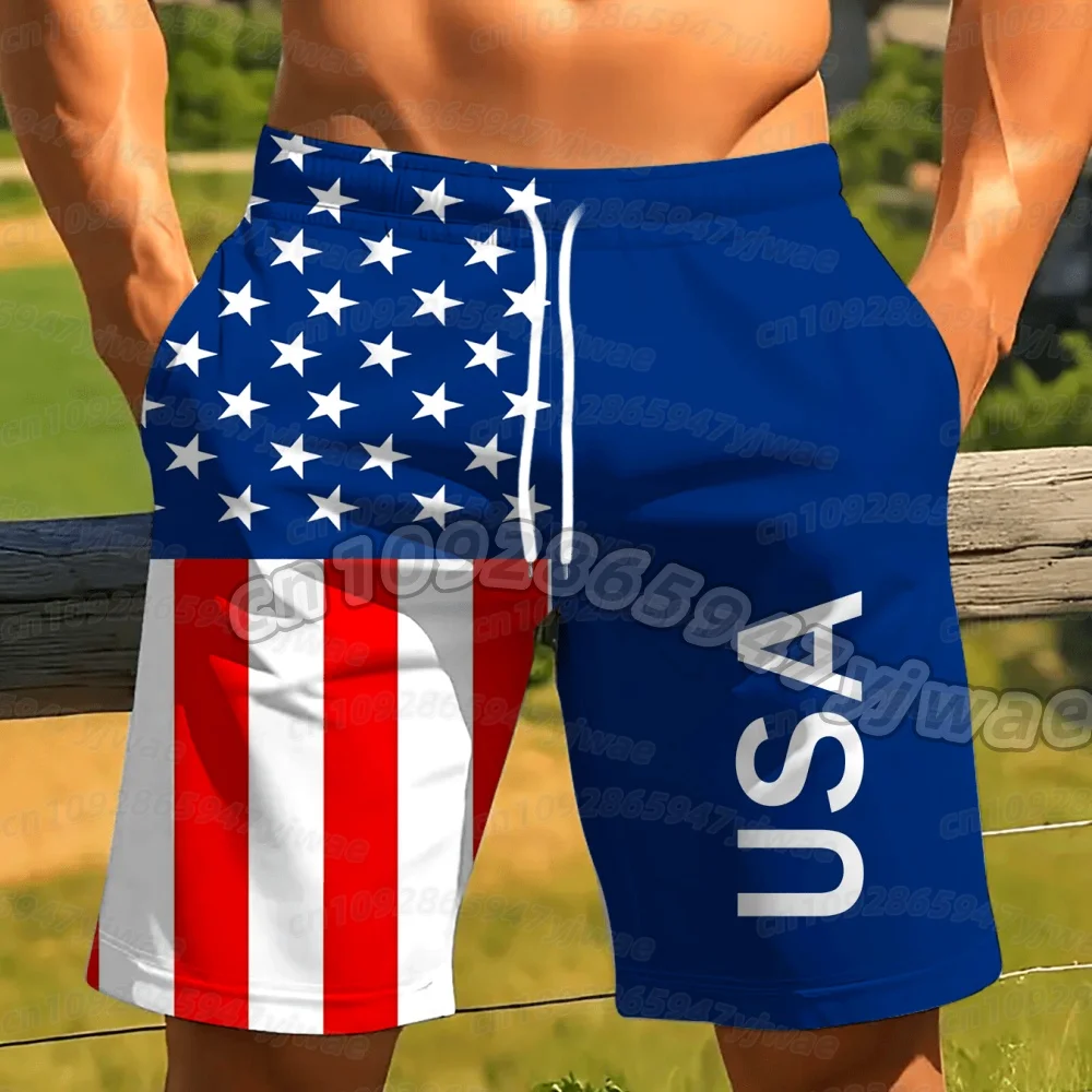 26 250th Anniversary American Flag Print Herren-Shorts, Sommer-Strandshorts, atmungsaktiv, schnell trocknend, Sportbekleidung, lockere Shorts, Herren-Shorts – Detail 5