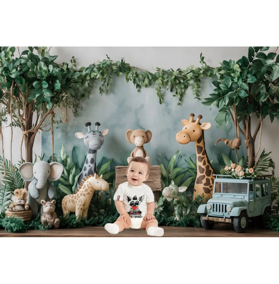 Neonato Primo Compleanno Sfondo Palloncini Ragazza Ragazzo Baby Shower Torta Smash Party Rosa Blu Sfondo fotografico Decor Prop