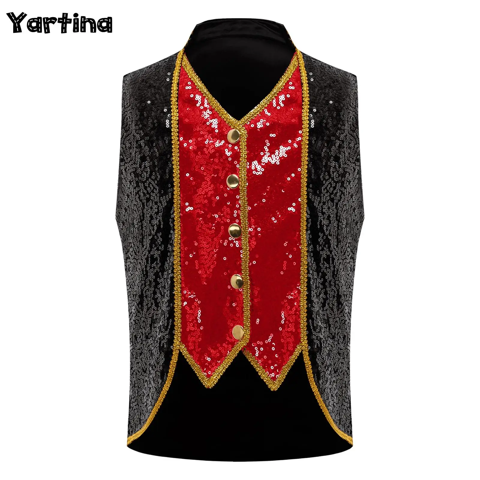 

Girls Boys Medieval Renaissance Halloween Cosplay Costume Buttons Sparkly Sequins Vest Retro Victorian Vest Steampunk Vest Tops
