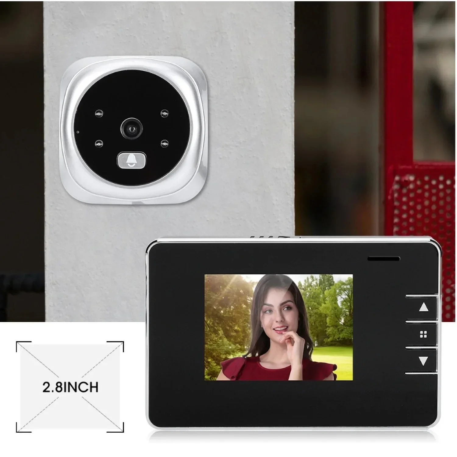 2.8 inch Doorbell Electronic Peephole Door Camera LCD Digital Doorbell Cam Night Vision Video Anti theft Surveillance Recorder