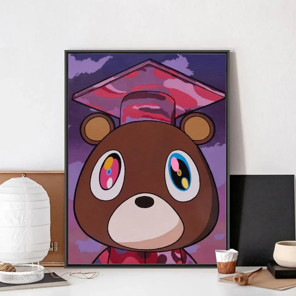 Kanye West rapper Music Poster Kraft Paper Vintage Poster Wall Art Painting Bedroom Study Stickers Abstract Shepard Fairey