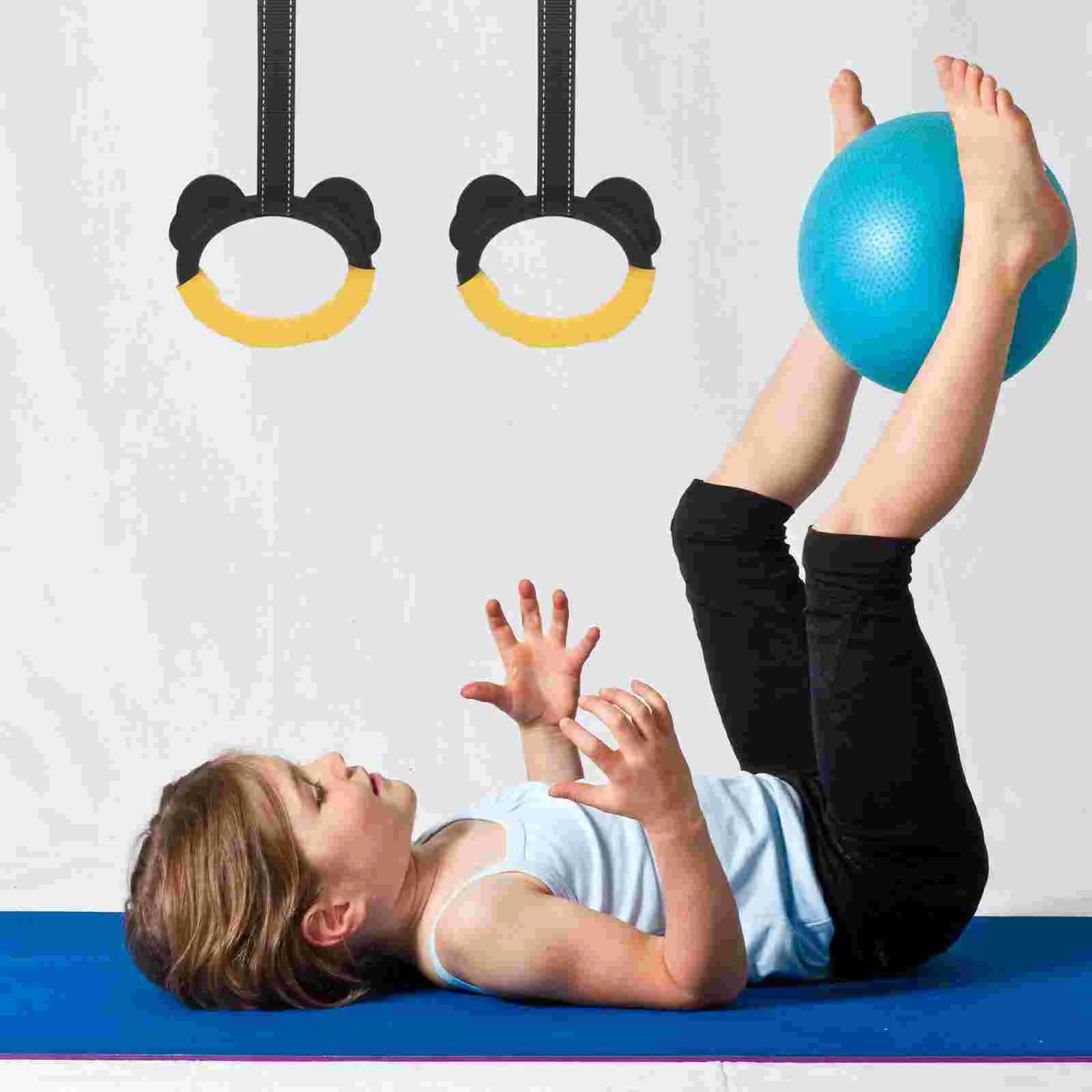 1 Set of Kids Fitness Gymnastics Rings Convenient Pull-Up Rings Outdoor Indoor Workout Sports Rings kids pull up rings