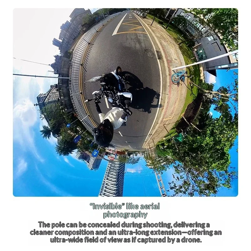 SMNU Anti‑Theft Telescopic Motorcycle Selfie Stick Mount, Multi‑Angle Adjustable Aluminum Bracket for GoPro Insta360 ADV Bikes