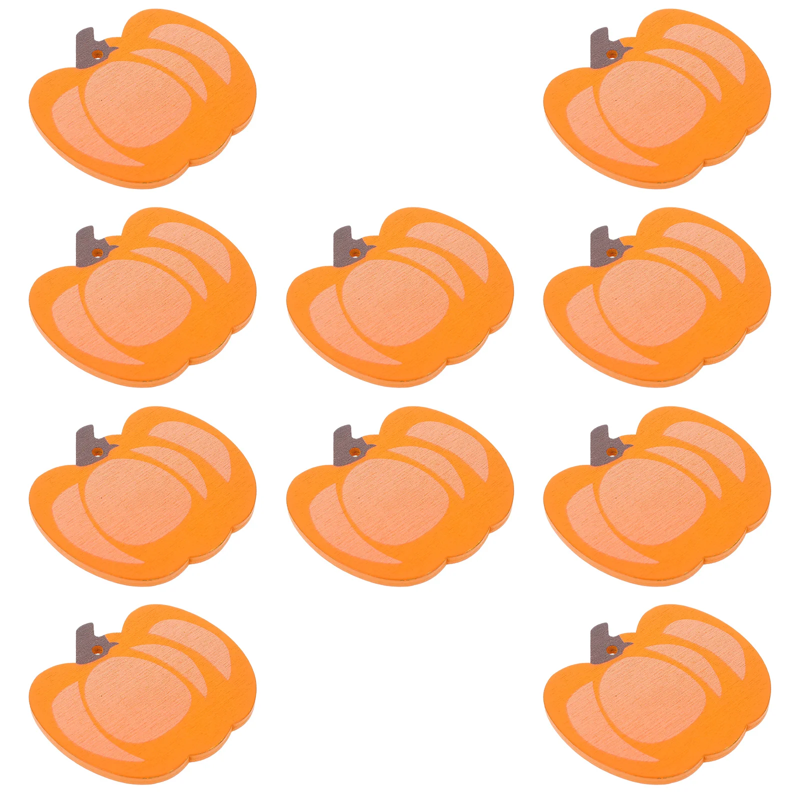 

10 Pcs Wood Pieces Unfinished Slices Halloween DIY Accessories Craft Party Chips Pumpkin Cutouts Decorative Wooden
